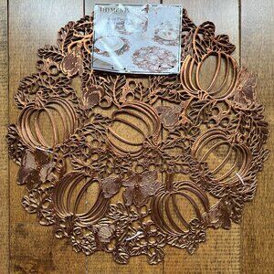 Share Thyme & Perros Set of 4 Brown Pumpkin Harvest Placemats, 16.1in x 16in - N